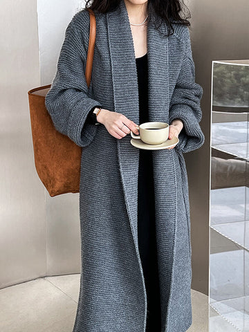 Airchics cardigans longue avec ceinture femme décontracté